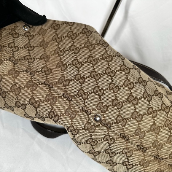 authentic Gucci beige/Brown GG canvas lcon Bit Tote Bag - Picture 6 of 13
